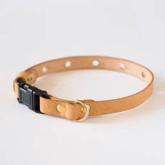Exquisite handmade leather cat collar