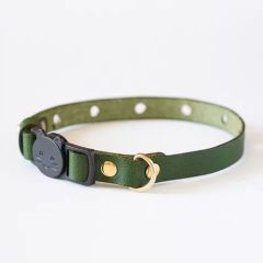 Exquisite handmade leather cat collar