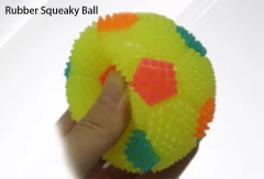 LED Light Squeaky Pet Dog Ball Toys Rubber Chew Tooth Cleaning Puppy Pet Football Toys