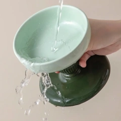 Elevated ceramic pet bowl for cats and dogs, pet drinking bowl, neck-friendly design, anti-tipping base, promote healthy digesti
