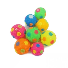 LED Light Squeaky Pet Dog Ball Toys Rubber Chew Tooth Cleaning Puppy Pet Football Toys
