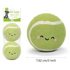 Cute Smile Face Eco-Friendly Rubber Synthetic Fiber Interactive Training Chew Toy Dogs-Outdoor Use