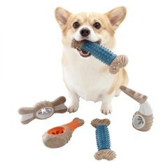 High Cost-effective Wood Plastic TPR Material Bite Resistant Dog Chew Toy for Pet Teeth Cleaning