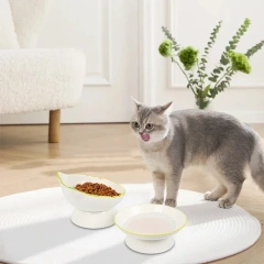 1pc Cat Bowl Elevated Elevated Food Stable and Protects Pet Spine Durable Pet Feeding Dish Water Easy To Clean Canned