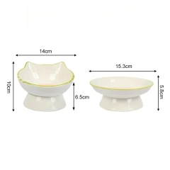 1pc Cat Bowl Elevated Elevated Food Stable and Protects Pet Spine Durable Pet Feeding Dish Water Easy To Clean Canned