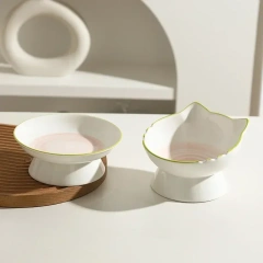 1pc Cat Bowl Elevated Elevated Food Stable and Protects Pet Spine Durable Pet Feeding Dish Water Easy To Clean Canned
