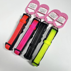 Reflective Dog Collar Durable Strong Double D Ring Safety Nylon Collars