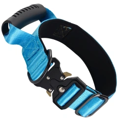 Tactical Dog Collar for Medium Large Dogs, Heavy Duty Dog Collars with Handle, Metal Buckle Dog Training Collar, Thick Military