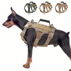 Heavy-Duty Dog Tactical Harness - Comfortable Chest Strap for Outdoor Adventures, Adjustable Training Gear Secure.