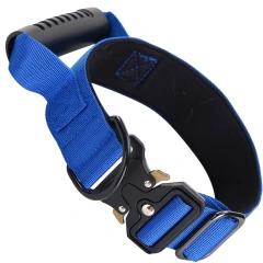 Tactical Dog Collar for Medium Large Dogs, Heavy Duty Dog Collars with Handle, Metal Buckle Dog Training Collar, Thick Military