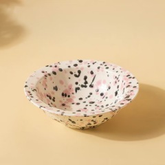 High Shallow Mouth Eco-friendly Ceramic Pet Bowl with Neck Protection Waterproof