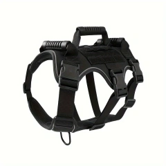 Heavy-Duty Dog Tactical Harness - Comfortable Chest Strap for Outdoor Adventures, Adjustable Training Gear Secure.