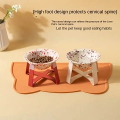 High Shallow Mouth Eco-friendly Ceramic Dog Pet Bowl with Neck Protection Waterproof IPX5 Universal Design BD UFO Shape