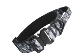 Premium Tactical Dog Training Collar Nylon Adjustable with Control Handle Heavy Duty Metal Buckle D Ring for Large Dogs