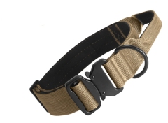 Premium Tactical Dog Training Collar Nylon Adjustable with Control Handle Heavy Duty Metal Buckle D Ring for Large Dogs