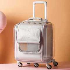 Pet Cage Cat Out Backpack with Wheel Trolley case Foldable Breathable