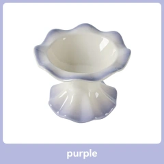 Ceramic Pet Bowl Cat Small Dogs Elevated Food Water Feeders Puppy Raised Drinking Eating Supplies Gradient Color Anti-slip