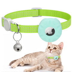 Anti-Lost Pet Cat Collar with Airtag Holder,for Apple Air Tag Positioning Kitten Collar with Reflective