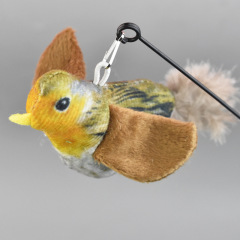 Cat Toys Simulated Bird Feather Cat Teasing Stick Sucker Steel Wire Long Rod Plush Catnip Cat Toy