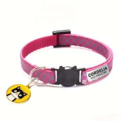 Customized Cat Collar Reflective Cat Collar Engraved Puppy Kitten Pet ID Nameplate tag Necklace With Bell Anti-lost For Cats