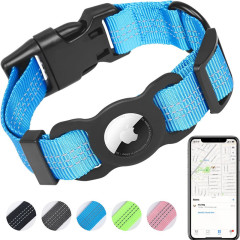 Reflective Dog Collar Nylon Adjustable GPS Training Tracker AirTag Dog Collar With Buckle Pet Collar