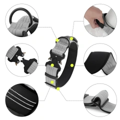 Durable Wider Adjustable Tactical Dog Collar Explosion-proof Night Reflective Nylon Pet Training Collar Ошейники Для Собаки