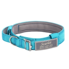 Customizable Tactical Dog Collar with Engraving Reflective Strips Lightweight Anti-Pull Pet Collar for Medium Large Breed Dogs