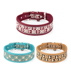 Personalized Adjustable Dog Collars, Cute Boho Puppy Collar, Soft Pet Collar with Quick Release Buckle for Walking Running
