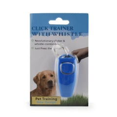 Two-in-one clicker with keychain for interactive training whistles