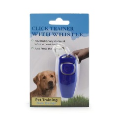 Two-in-one clicker with keychain for interactive training whistles