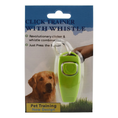 Two-in-one clicker with keychain for interactive training whistles