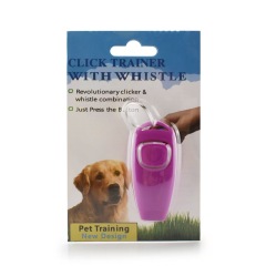Two-in-one clicker with keychain for interactive training whistles
