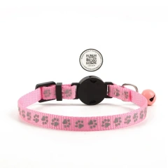 Hot Selling Silicone Reflective Dog Collar with QR Code & Paw ID Tags Durable Print Anti-Loss Tracking for Dogs