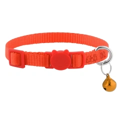 Ultra-Light Nylon Weave Belt Pet Collar with Se Bule Anti-Hanging Choking Traing Bell Pink Ne Ring for s