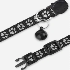 2-Pack Reflective Cat Collars with Bell - Adjustable Safety Breakaway Buckle for Small Pets, Kitten & Puppy (Glow in The Dark, L