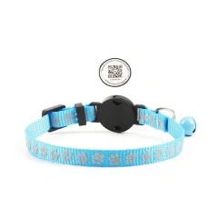 Hot Selling Silicone Reflective Dog Collar with QR Code & Paw ID Tags Durable Print Anti-Loss Tracking for Dogs