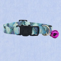 Hot Selling New Bronzing Cotton Polyester Pet Collar with Bell Anti-Suffocation Safety Buckle for Cats & Dogs