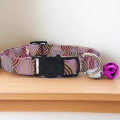 Cotton Polyester Pet Collar with Bell Anti-Suffocation Safety Buckle for Cats