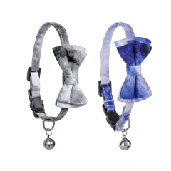 New Cotton Soft Cat Collar Detachable Pet Collar Adjustable Designers Dog Collar Custom