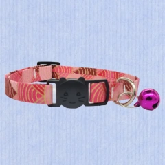 Hot Selling New Bronzing Cotton Polyester Pet Collar with Bell Anti-Suffocation Safety Buckle for Cats & Dogs