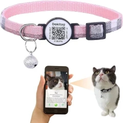 Hot Selling QR Code Pet Collar with Bell ID Tags Simple Scanning Code Registration for Anti-Loss Tracking for Small Dogs Cats
