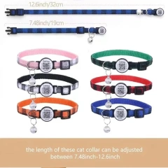 Hot Selling QR Code Pet Collar with Bell ID Tags Simple Scanning Code Registration for Anti-Loss Tracking for Small Dogs Cats