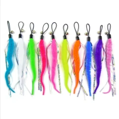 Cat Toy Replacement Head Natural Plush Various Colors Cat Worm Toy Refills