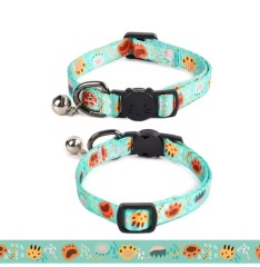 Custom Printed Adjustable Pets Collars Nylon Custom with Bells