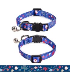 Custom Printed Adjustable Pets Collars Nylon Custom with Bells