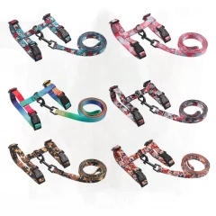 Anti-Tightening I-Shaped Cat Leash Harness Polyester Chest Strap Neck Harness for Cats up to 7kg with Comfortable Fit