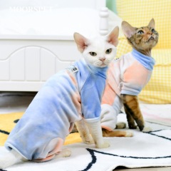 Fenice-Cat Tie-Dye Clothes Base, Silver Fox Velvet, Four-Legged Clothes,