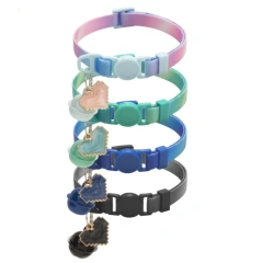 1.0cm Gradient Color Pet Collar Printed Cat Collar Adjustable Safety Buckle Cat Dog Collar