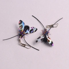 2pcs Simulation Moth Cat Wand Replacements Interactive Cat Teaser Wand Attachments Feather Cat Toy