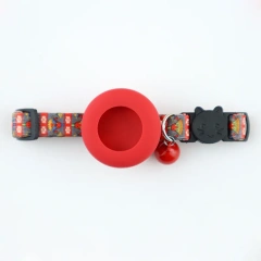 Airtag Cat Collar with Bell Adjustable Breakaway Pet Collars Safety Buckle & Silicone Air Tag Holder Case with Airtag Pet Collar